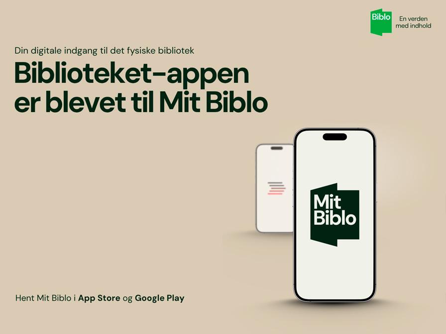 Reklame for den nye biblioteksapp - Mit Biblo
